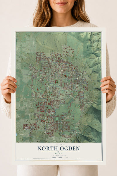 Map of North Ogden, Utah, 18 x 24 inch unframed archival matte print