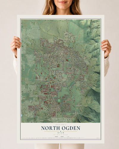 Map of North Ogden, Utah, 24 x 36 inch unframed archival matte print