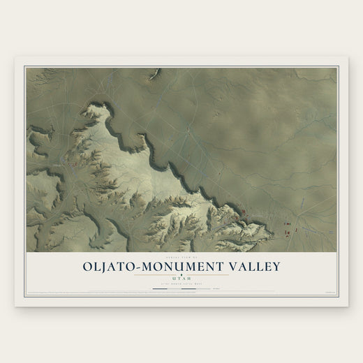Oljato-Monument Valley, Utah map print, the full design