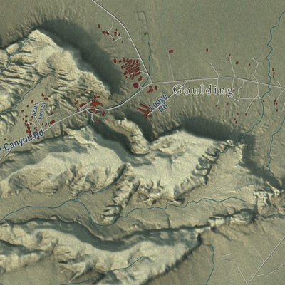 Close-up of the map of Oljato-Monument Valley, Utah print showing street and building detail