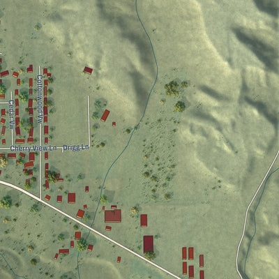 Second close-up of the map of Orangeville, Utah print showing more streets and buildings