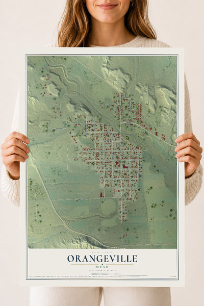 Map of Orangeville, Utah, 18 x 24 inch unframed archival matte print