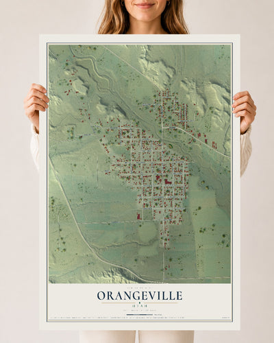 Map of Orangeville, Utah, 24 x 36 inch unframed archival matte print