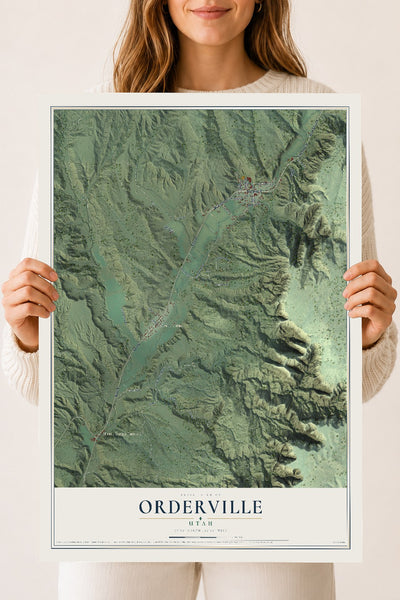 Map of Orderville, Utah, 18 x 24 inch unframed archival matte print