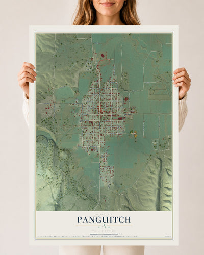 Map of Panguitch, Utah, 24 x 36 inch unframed archival matte print