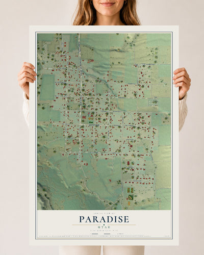 Map of Paradise, Utah, 24 x 36 inch unframed archival matte print