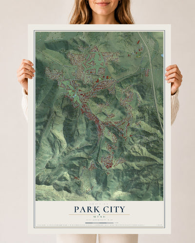 Map of Park City, Utah, 24 x 36 inch unframed archival matte print