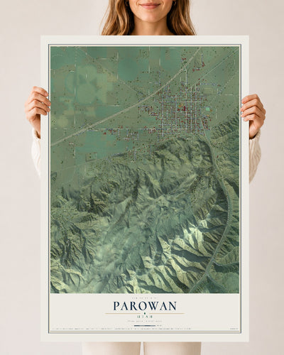 Map of Parowan, Utah, 24 x 36 inch unframed archival matte print