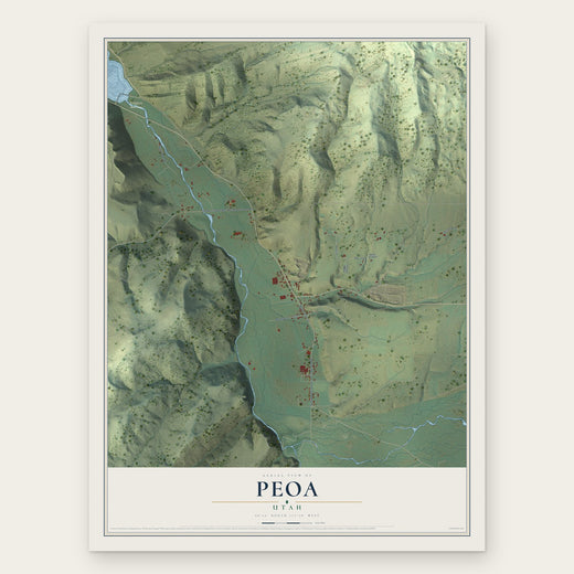 Peoa, Utah map print, the full design
