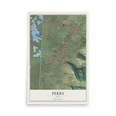 Map of Perry, Utah, 12 x 18 inch unframed archival matte print
