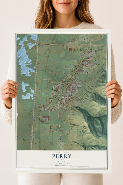 Map of Perry, Utah, 18 x 24 inch unframed archival matte print