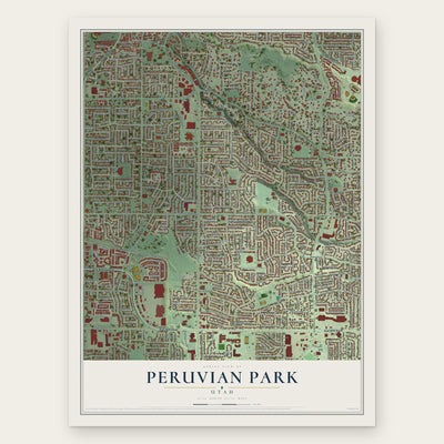 Peruvian Park, Utah map print, the full design