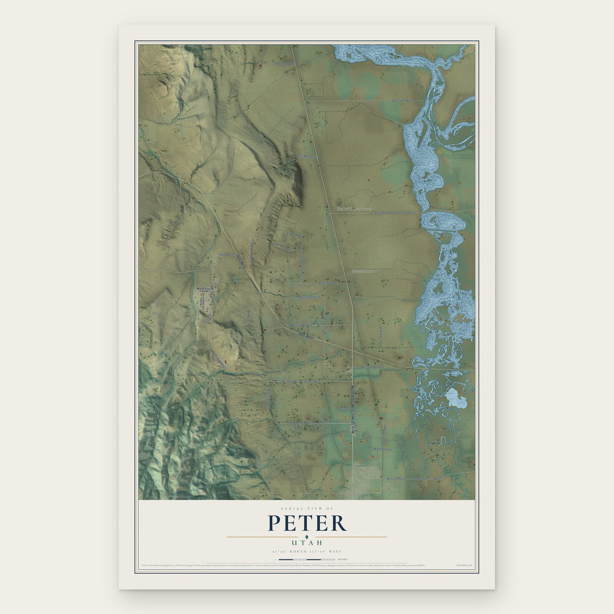 Peter, Utah map print, the full design
