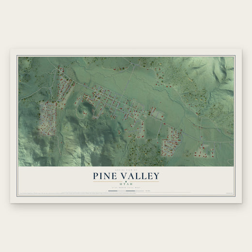 Pine Valley, Utah map print, the full design