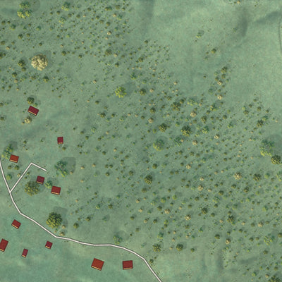 Close-up of the map of Pine Valley, Utah print showing street and building detail