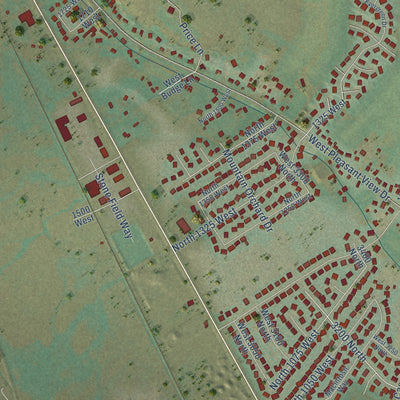 Second close-up of the map of Pleasant View, Utah print showing more streets and buildings