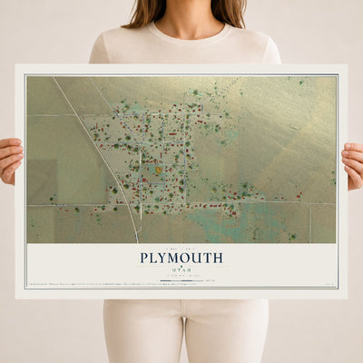 Map of Plymouth, Utah, 18 x 24 inch unframed archival matte print