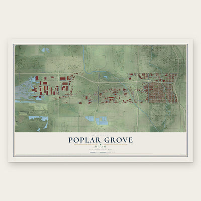 Poplar Grove, Utah map print, the full design