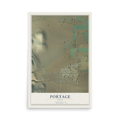 Map of Portage, Utah, 12 x 18 inch unframed archival matte print