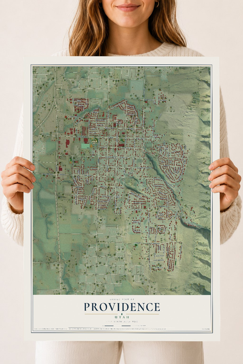 Map of Providence, Utah, 18 x 24 inch unframed archival matte print