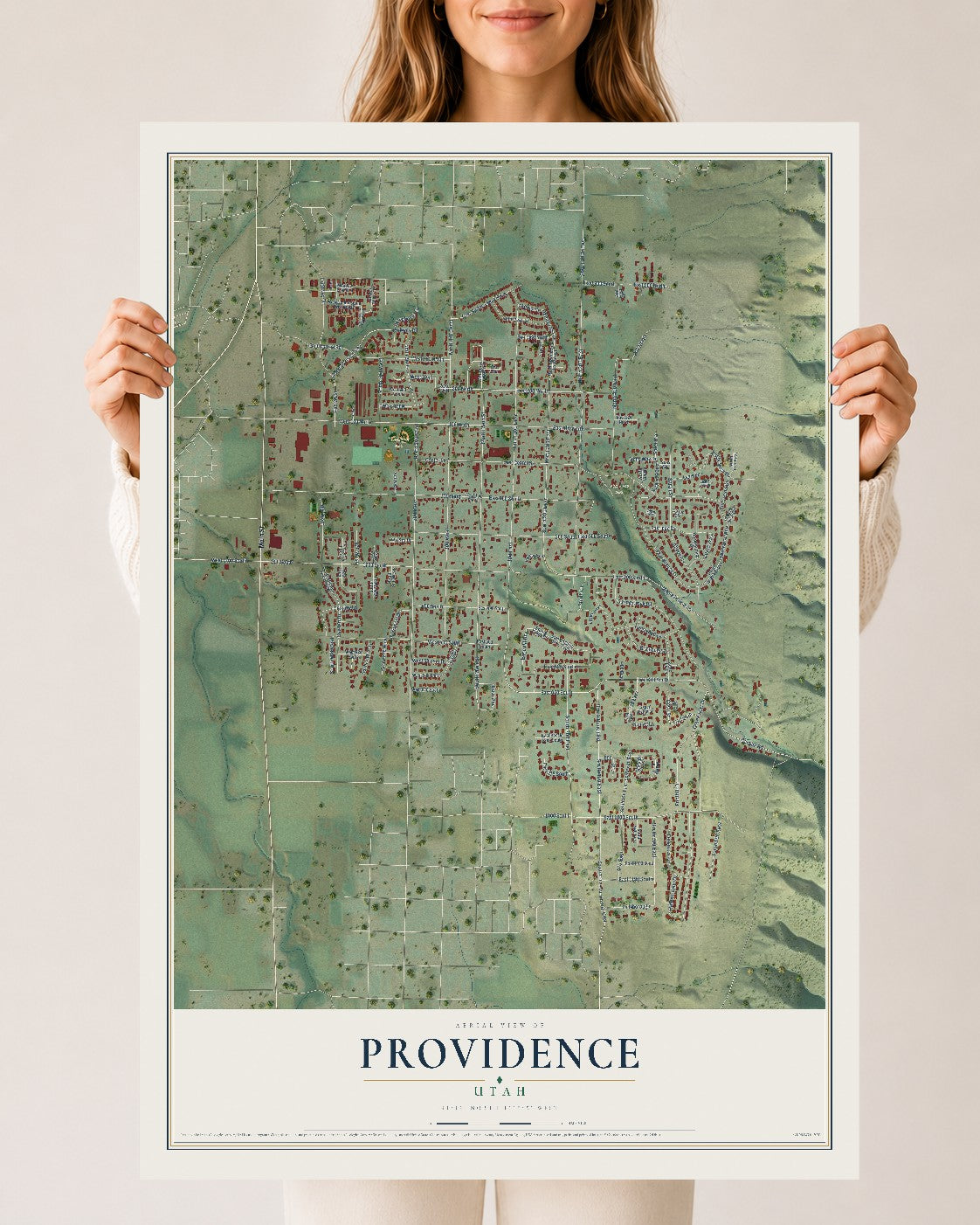 Map of Providence, Utah, 24 x 36 inch unframed archival matte print