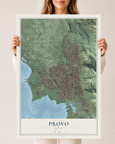 Map of Provo, Utah, 24 x 36 inch unframed archival matte print