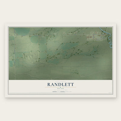Randlett, Utah map print, the full design