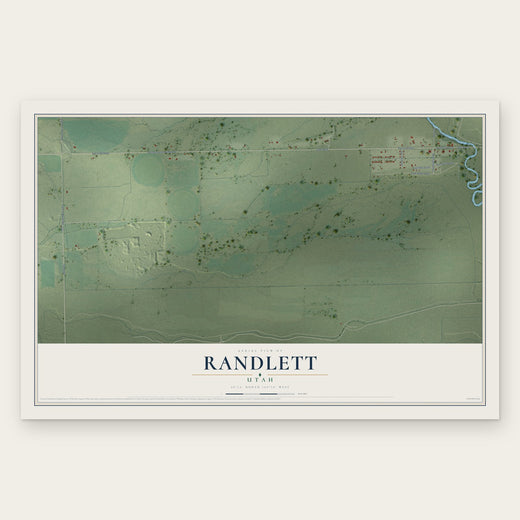Randlett, Utah map print, the full design