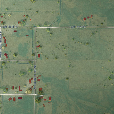 Second close-up of the map of Randolph, Utah print showing more streets and buildings