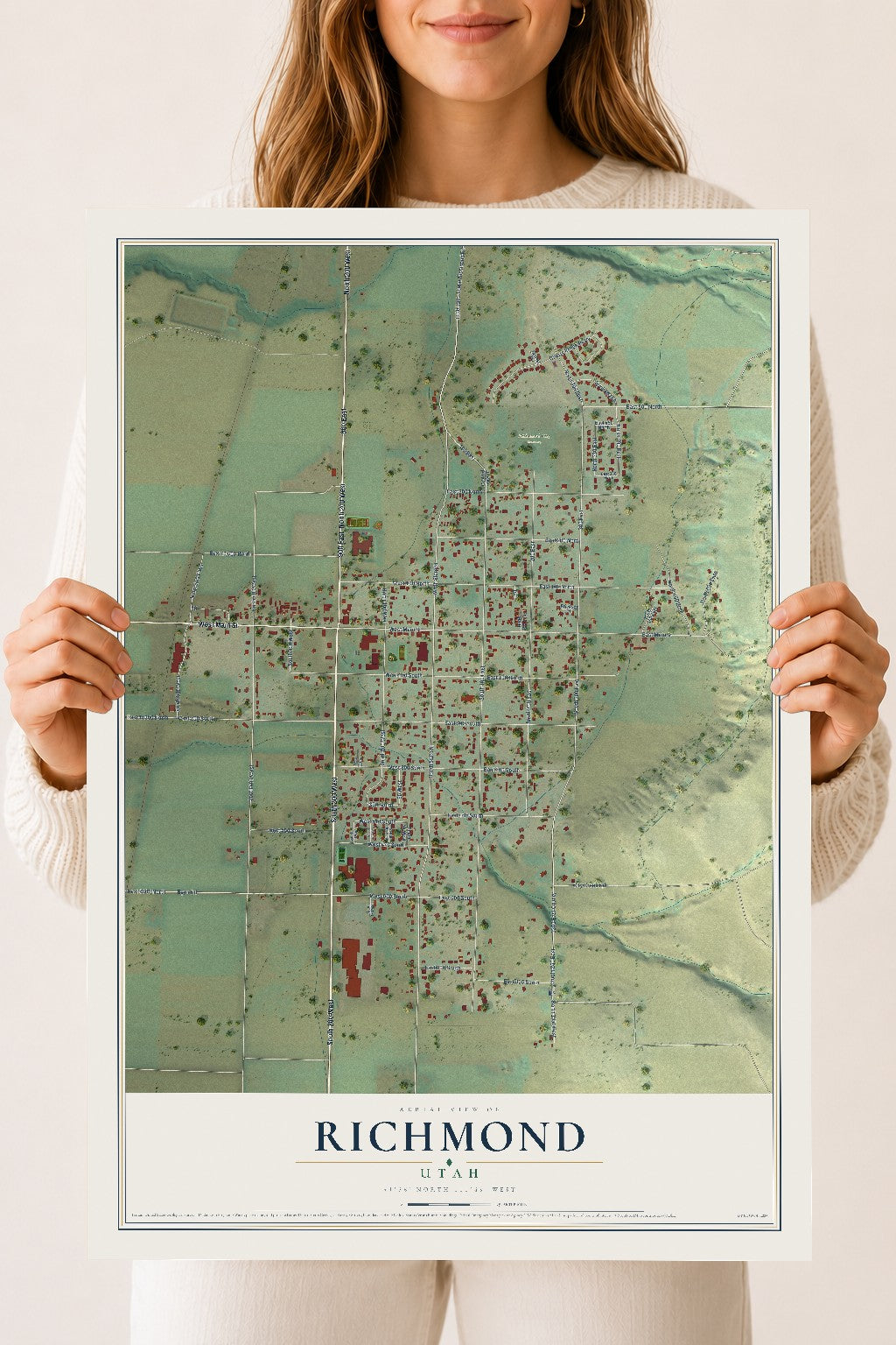 Map of Richmond, Utah, 18 x 24 inch unframed archival matte print