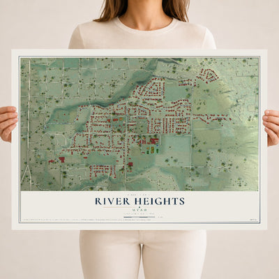 Map of River Heights, Utah, 18 x 24 inch unframed archival matte print