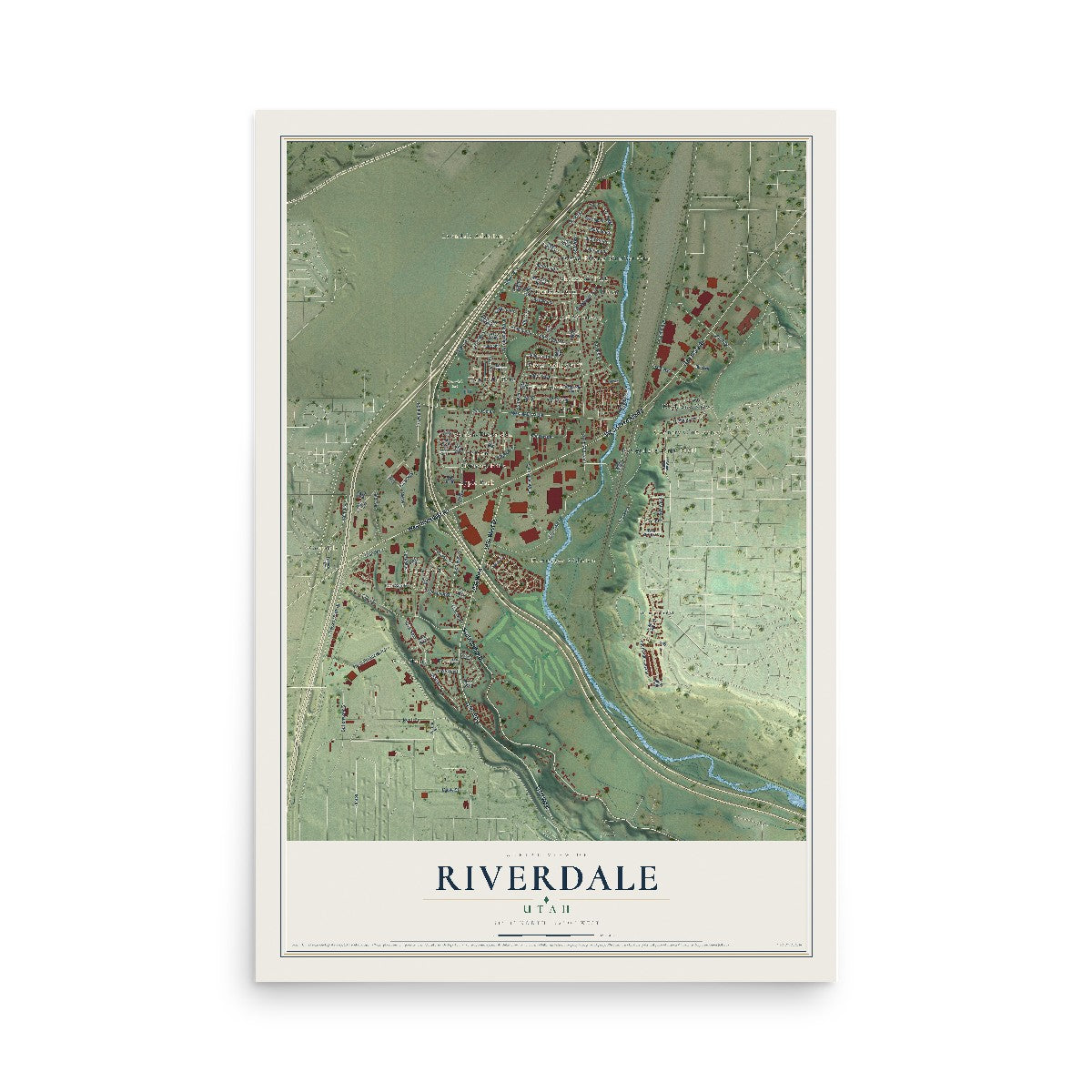 Map of Riverdale, Utah, 12 x 18 inch unframed archival matte print