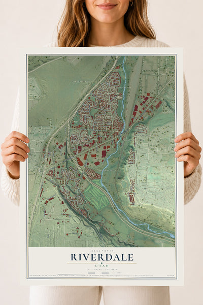 Map of Riverdale, Utah, 18 x 24 inch unframed archival matte print