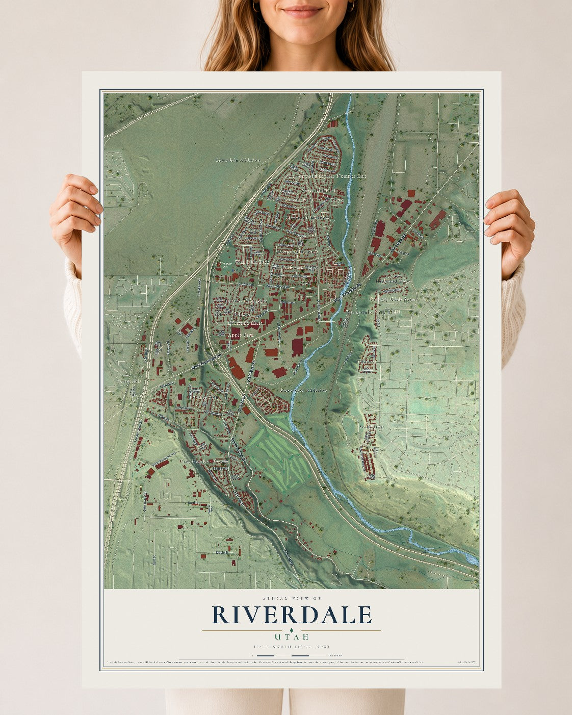 Map of Riverdale, Utah, 24 x 36 inch unframed archival matte print
