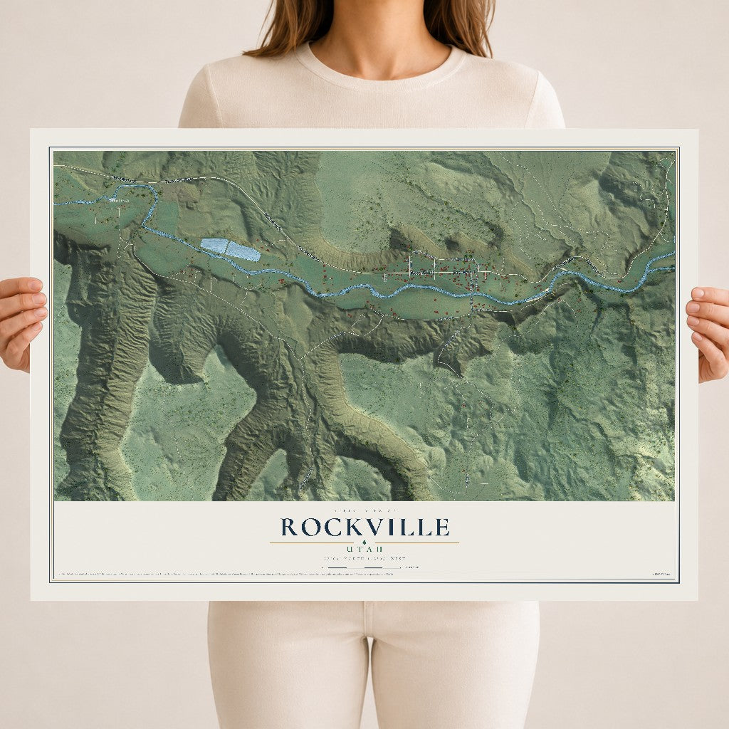 Map of Rockville, Utah, 18 x 24 inch unframed archival matte print