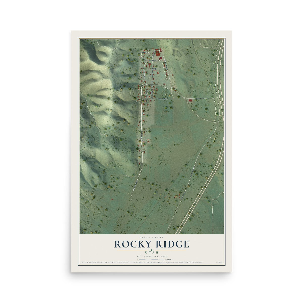 Map of Rocky Ridge, Utah, 12 x 18 inch unframed archival matte print