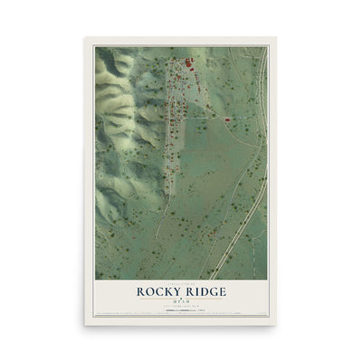 Map of Rocky Ridge, Utah, 12 x 18 inch unframed archival matte print