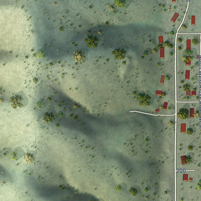 Second close-up of the map of Rocky Ridge, Utah print showing more streets and buildings