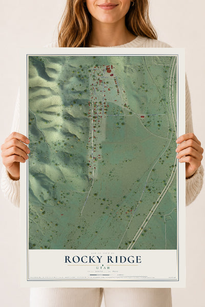 Map of Rocky Ridge, Utah, 18 x 24 inch unframed archival matte print
