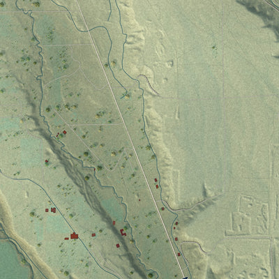 Second close-up of the map of Roosevelt, Utah print showing more streets and buildings
