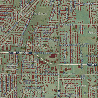 Second close-up of the map of Roy, Utah print showing more streets and buildings