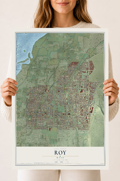 Map of Roy, Utah, 18 x 24 inch unframed archival matte print