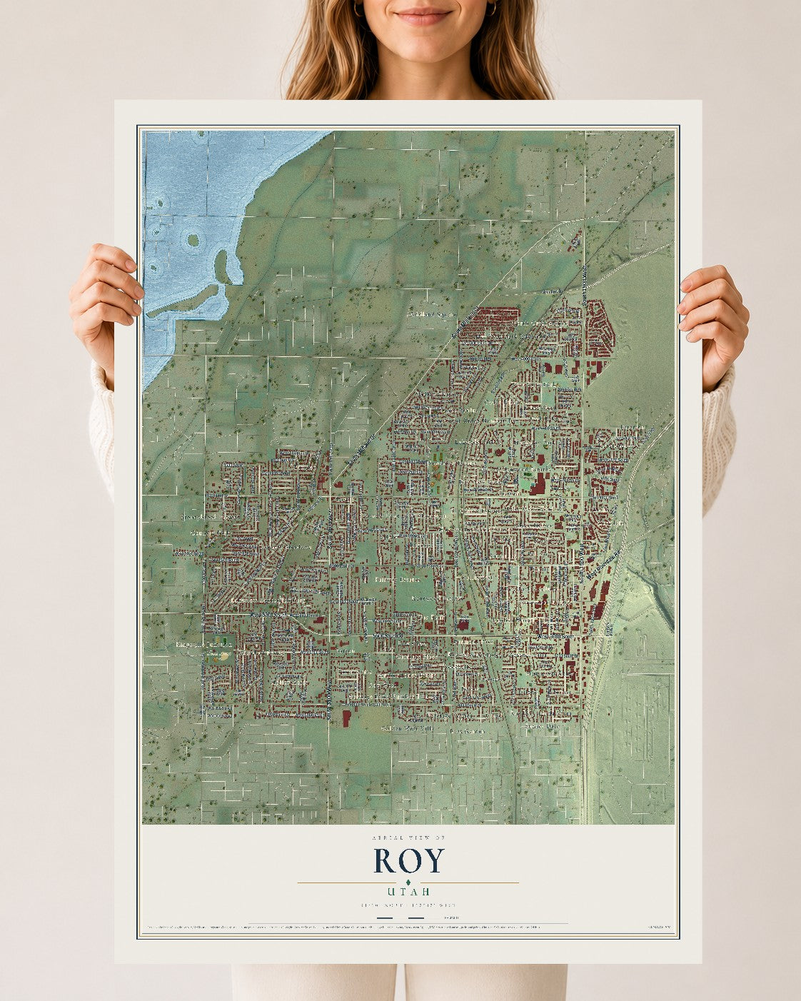 Map of Roy, Utah, 24 x 36 inch unframed archival matte print