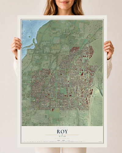 Map of Roy, Utah, 24 x 36 inch unframed archival matte print