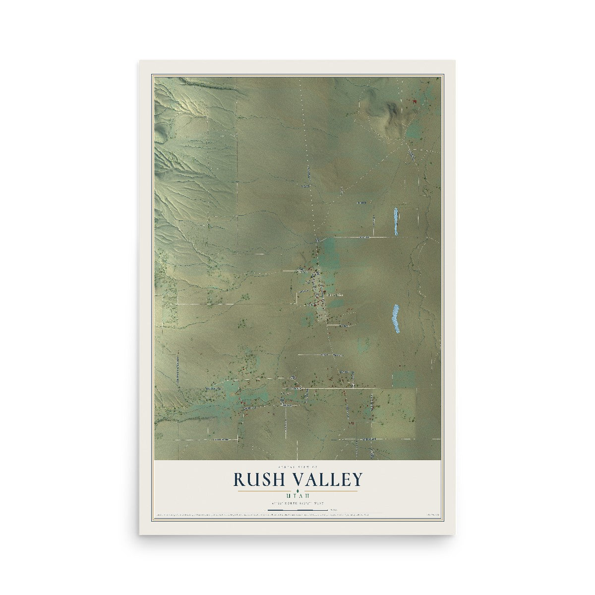 Map of Rush Valley, Utah, 12 x 18 inch unframed archival matte print