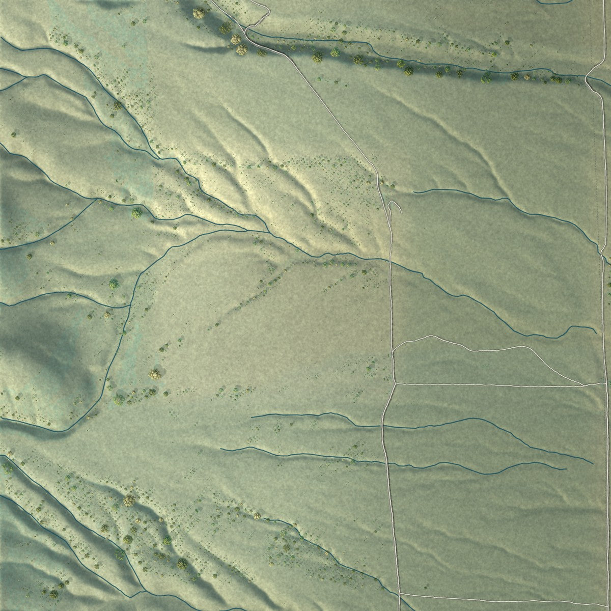 Close-up of the map of Rush Valley, Utah print showing street and building detail