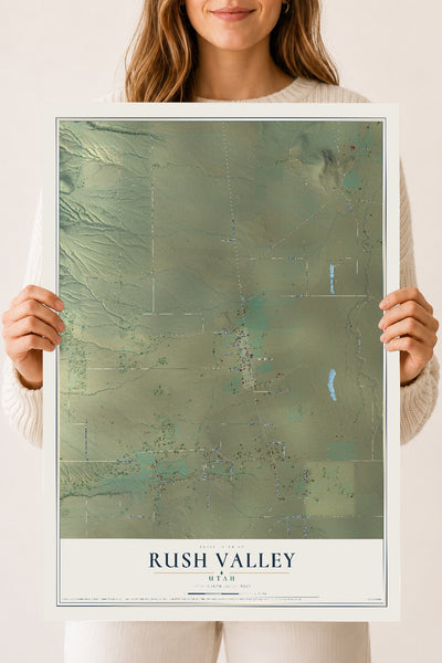 Map of Rush Valley, Utah, 18 x 24 inch unframed archival matte print