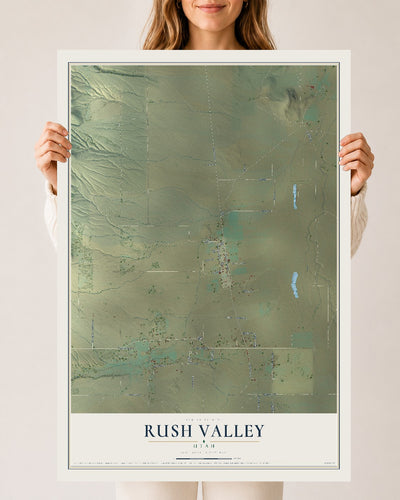 Map of Rush Valley, Utah, 24 x 36 inch unframed archival matte print
