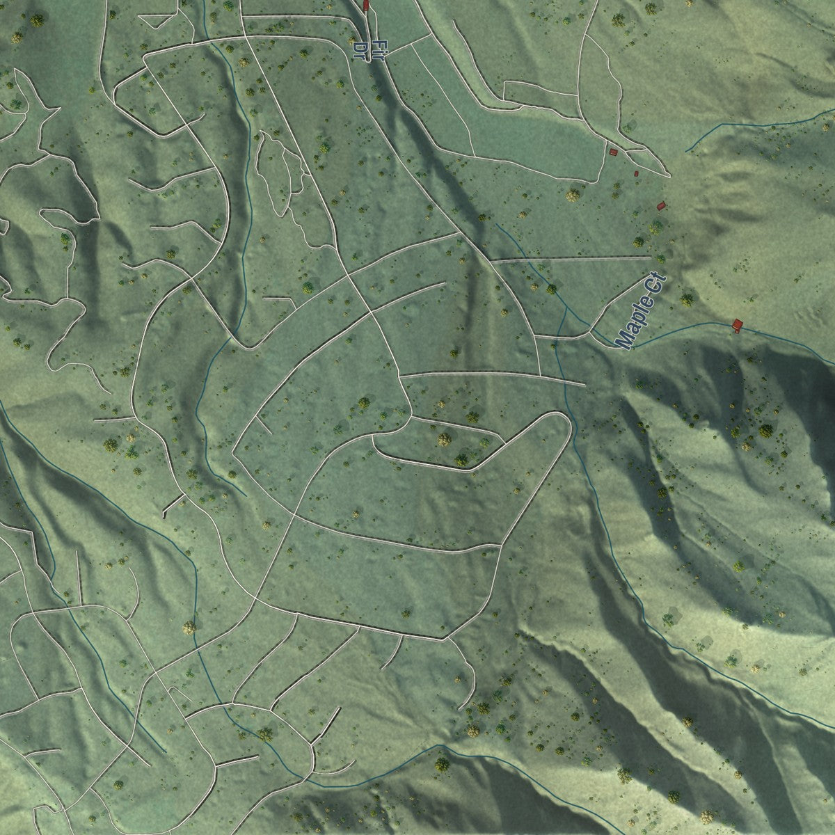 Second close-up of the map of Salem, Utah print showing more streets and buildings