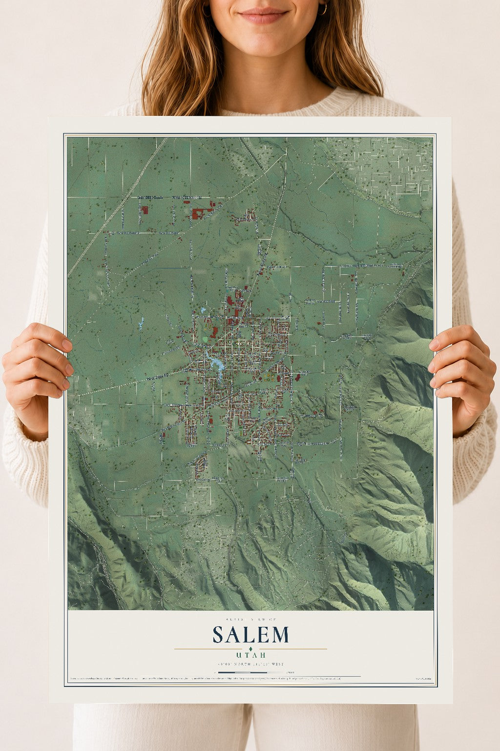 Map of Salem, Utah, 18 x 24 inch unframed archival matte print